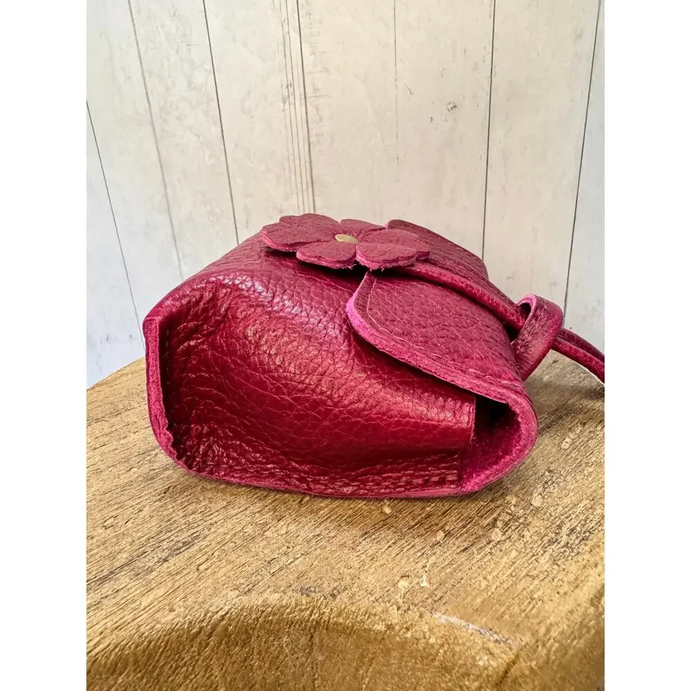 Portland Leather Blooming Wristlet Purse ORCHID Wristlet FAST SHIP Red Bag